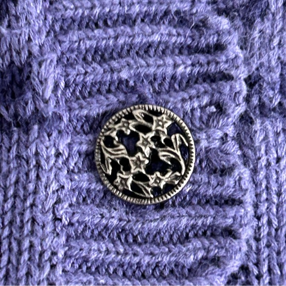 Vintage Northern Reflections Purple Embroidered Floral Cardigan Sweater - Picture 9 of 14